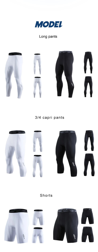 Mens Compression Pants Leggings Sports Baselayer Tights
