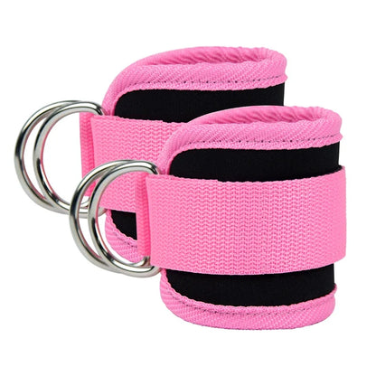 Gym Ankle Straps Double D-Ring Adjustable Neoprene Padded Cuffs Ankle Weight Leg Training Brace Support Sport Safety Abductors