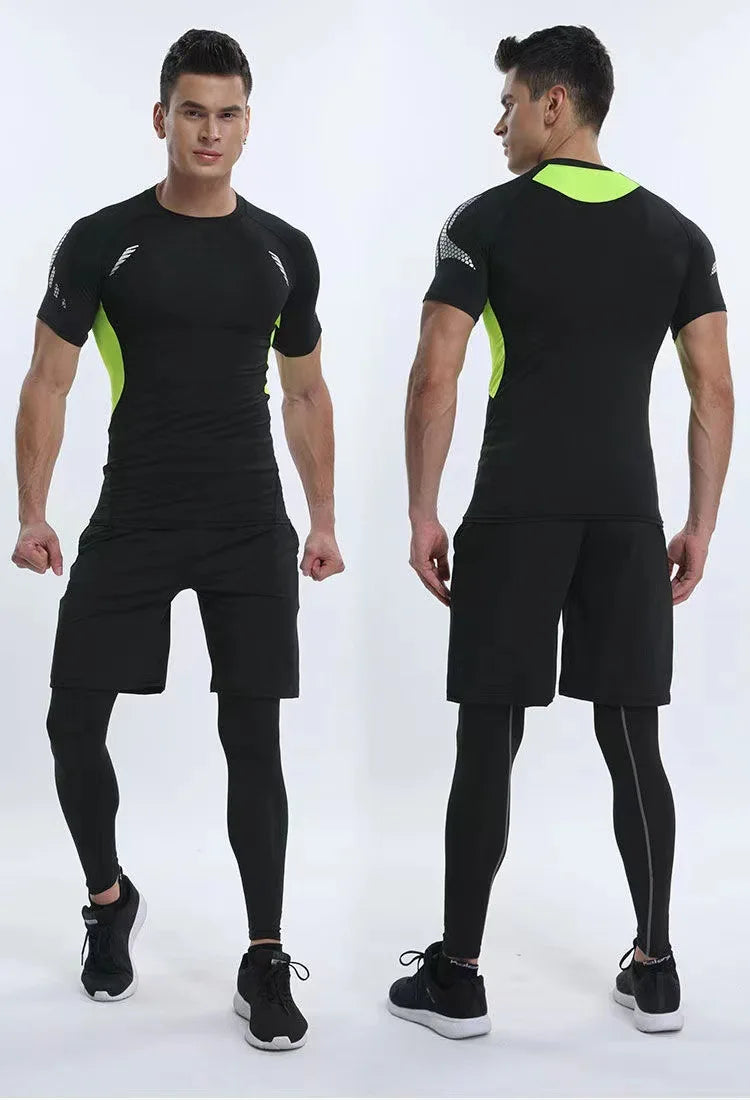 Men's Compression Shirt Short Sleeve Quick Dry Top - Fuzzy Sports