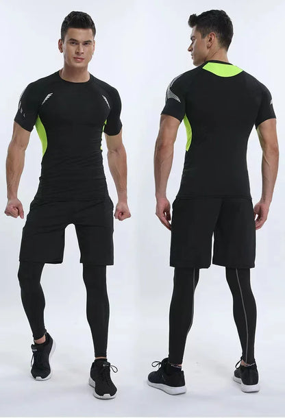 Men's Compression Shirt Short Sleeve Quick Dry Top - Fuzzy Sports
