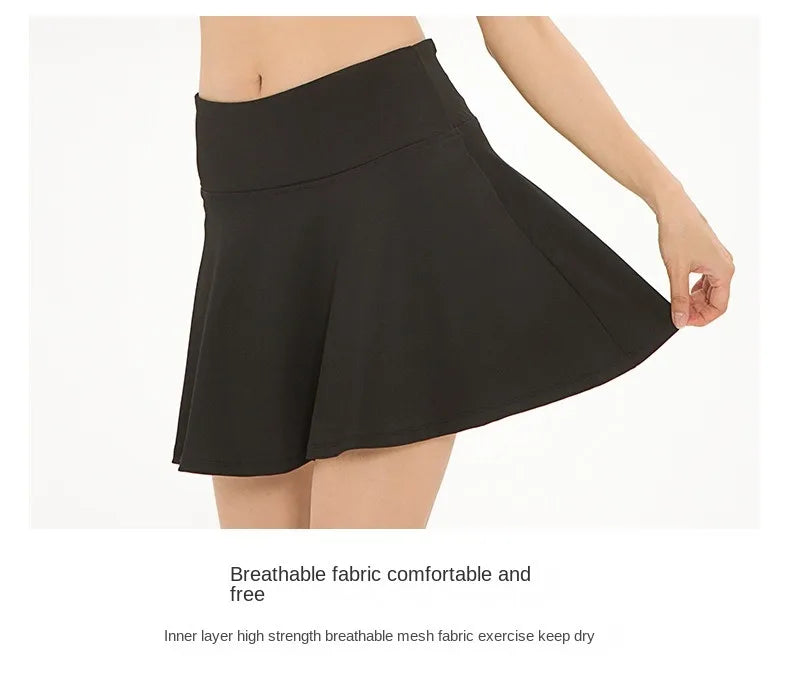 Womens High-waisted Fitness Tennis Running Quick-drying Skort - Fuzzy Sports