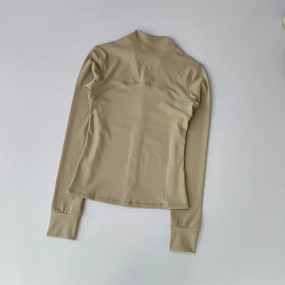 Women's Sports Jacket Long Sleeved High Collared Top - Fuzzy Sports