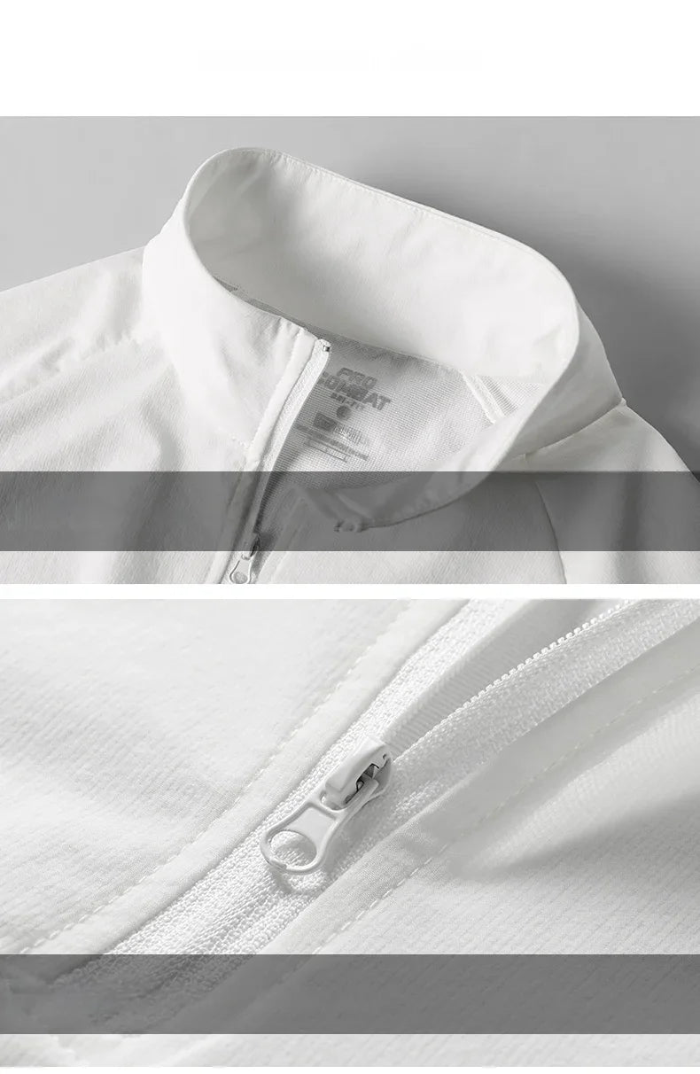 2025 White Men Running Jackets Gym Zipper Sport Jacket Training Fitness Casual Running Sportswear