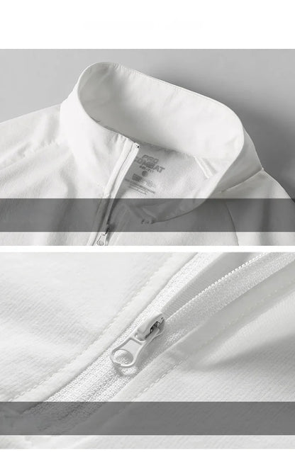 2025 White Men Running Jackets Gym Zipper Sport Jacket Training Fitness Casual Running Sportswear