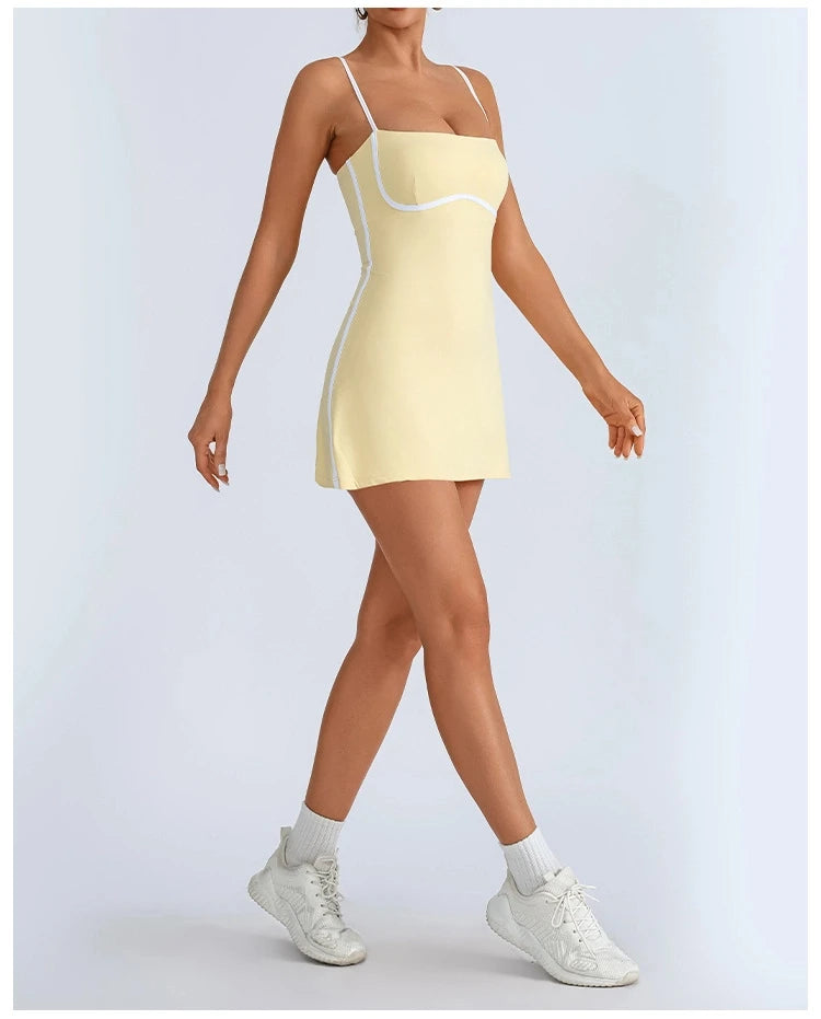 Womens Sports Tennis Dress with Pad - Fuzzy Sports