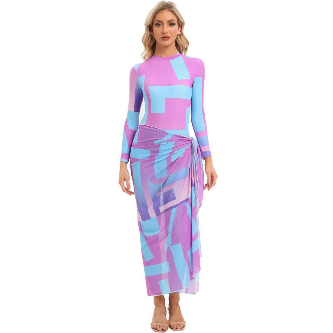 YONGSEN Womens Modest Long Sleeve Swimwear Full Cover Swimsuit