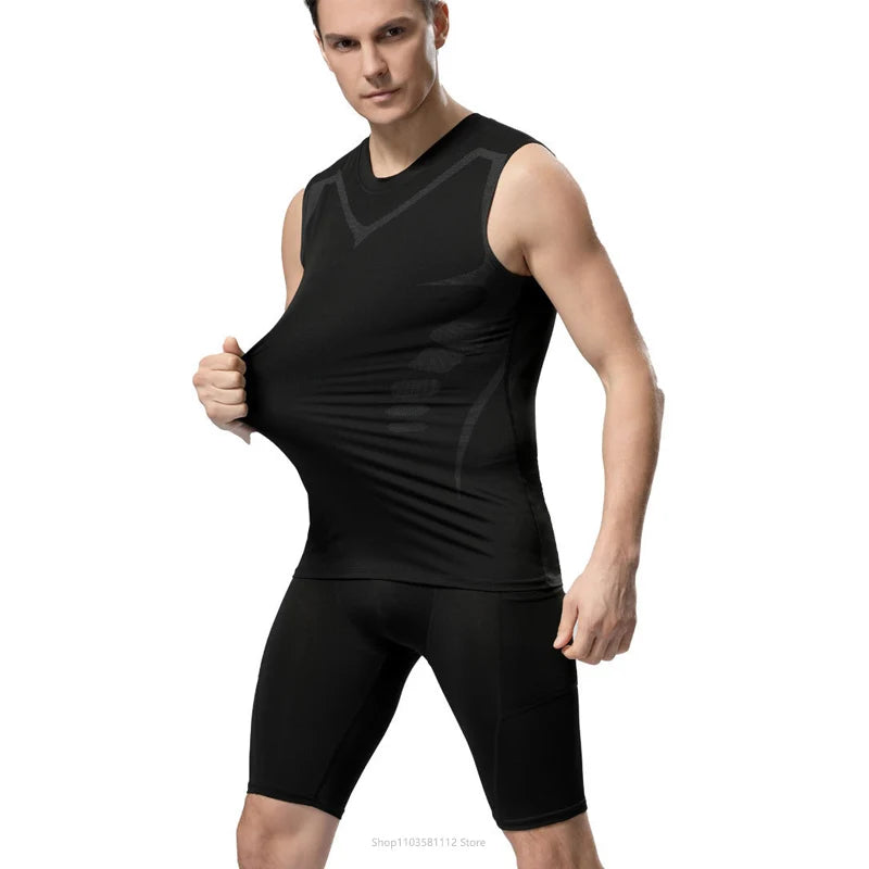 Men's Compression Shirt Short Sleeve Quick Dry Top - Fuzzy Sports