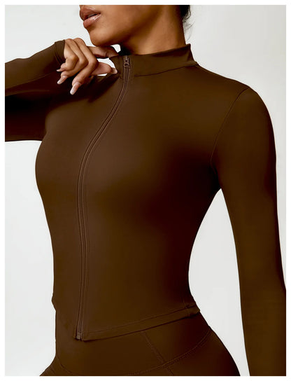 Women's Outdoor Running Fitness Wear Set Long sleeved Single Piece Top And Shorts - Fuzzy Sports