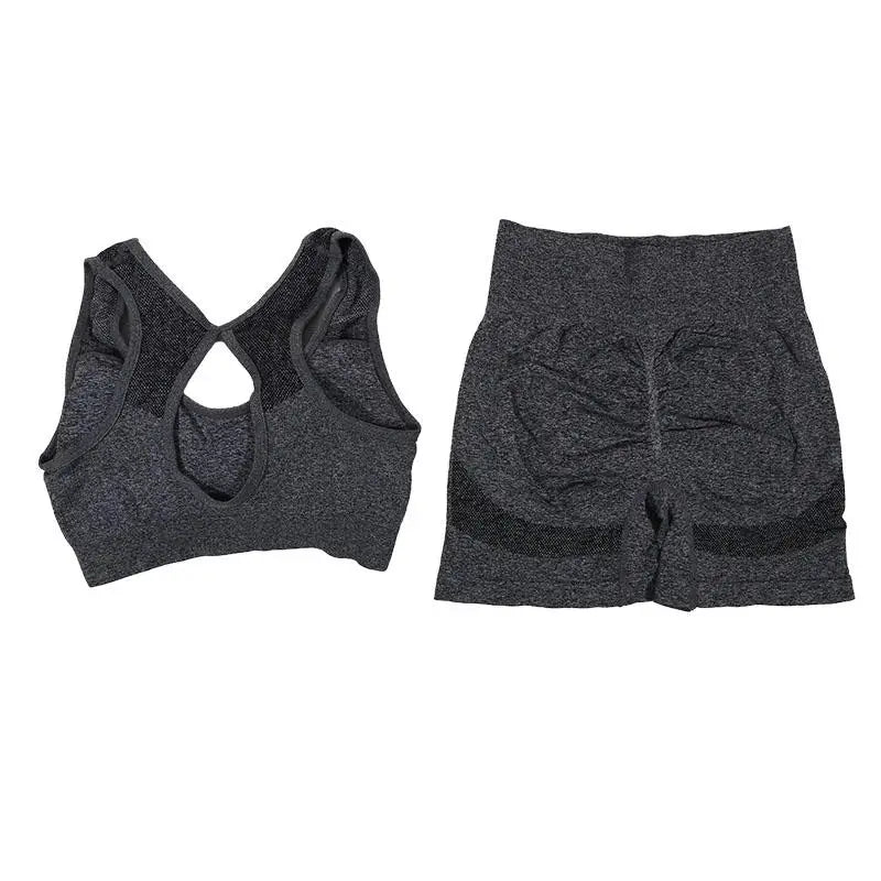 Womens Fitness Yoga Suit Sports Set Sports Bra Shorts - Fuzzy Sports