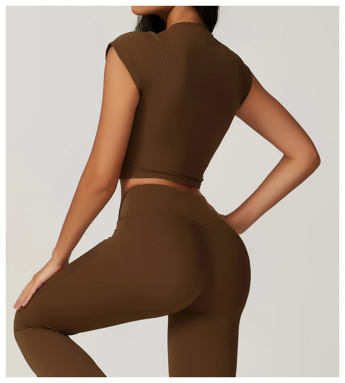 Women Sportswear Yoga Set 2PCS Sport Suit Gym Workout Clothes Short Sleeve Gym Crop Top High Waist Leggings Fitness Sports Wear - Fuzzy Sports