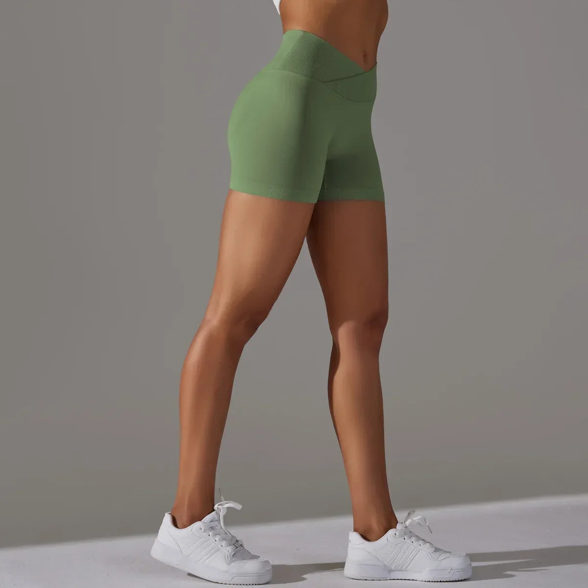 Women High Waist Workout Fitness Yoga Shorts Gym Push Up Yoga Leggings Scrunch Butt Seamless Sports Shorts