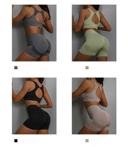 Yoga Suit Yoga Sports Underwear Women's Fitness Suit Vest Running Sports Yoga Shorts Set Yoga Set  Workout Set