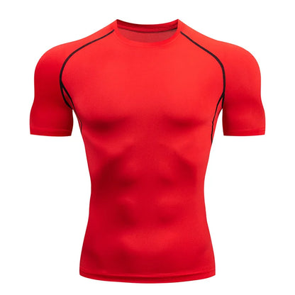 Men's Compression Shirt Short Sleeve Quick Dry Top - Fuzzy Sports