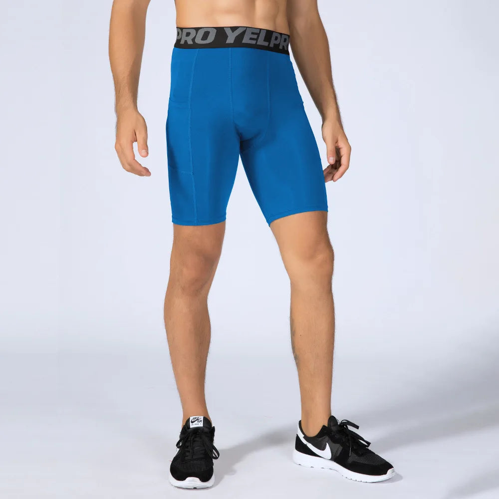 Sports Shorts Men Compression Running Shorts With Pocket Quick Dry Workout Gym Shorts Fitness Sport Leggings for Men