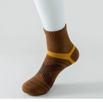 5 Pairs of MEN'S Sports Cotton Socks, Sweat Wicking and Breathable - Fuzzy Sports