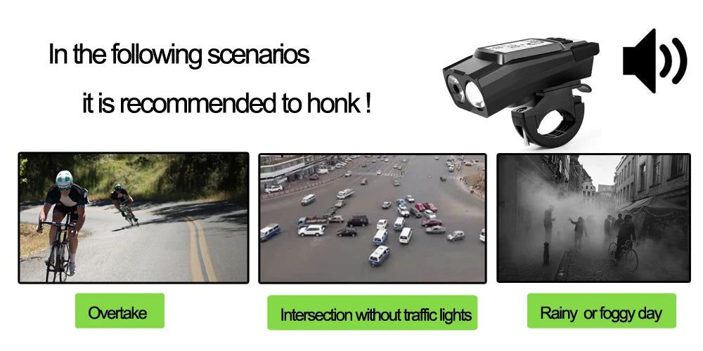 4 Mode USB Bike Light Lamp Bicycle Computer 3 Mode Horn Flashlight Cycle Bike Speedometer Led Front Lights Cycling Headlight - Fuzzy Sports