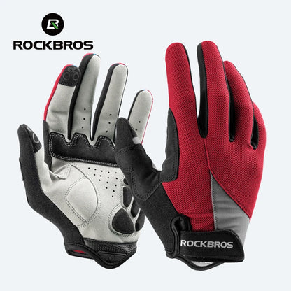 ROCKBROS Bike Full Finger MTB Road Bicycle Gloves Men Women Spring Summer Breathable Cycling Gloves