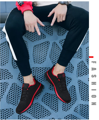 Men Running Walking Knit Shoes Fashion Casual Sneakers Breathable Sport Athletic Lightweight Men Sneakers Casual Shoes