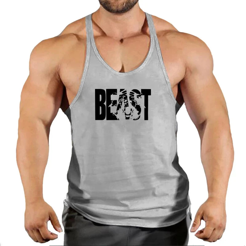 Mens Sleeveless Singlet Vest Gym Top - Fuzzy Sports