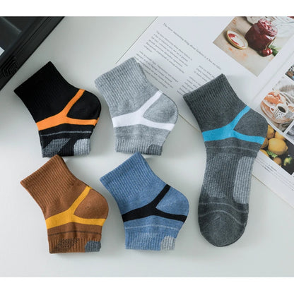 5 Pairs of MEN'S Sports Cotton Socks, Sweat Wicking and Breathable - Fuzzy Sports