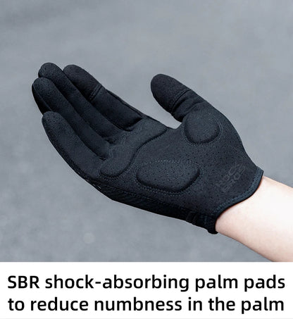 ROCKBROS Mens Full Finger Cycling Gloves Breathable Non-slip Touch Screen - Fuzzy Sports