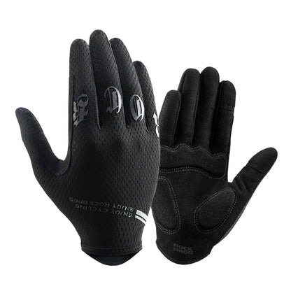 ROCKBROS Mens Full Finger Cycling Gloves Breathable Non-slip Touch Screen - Fuzzy Sports