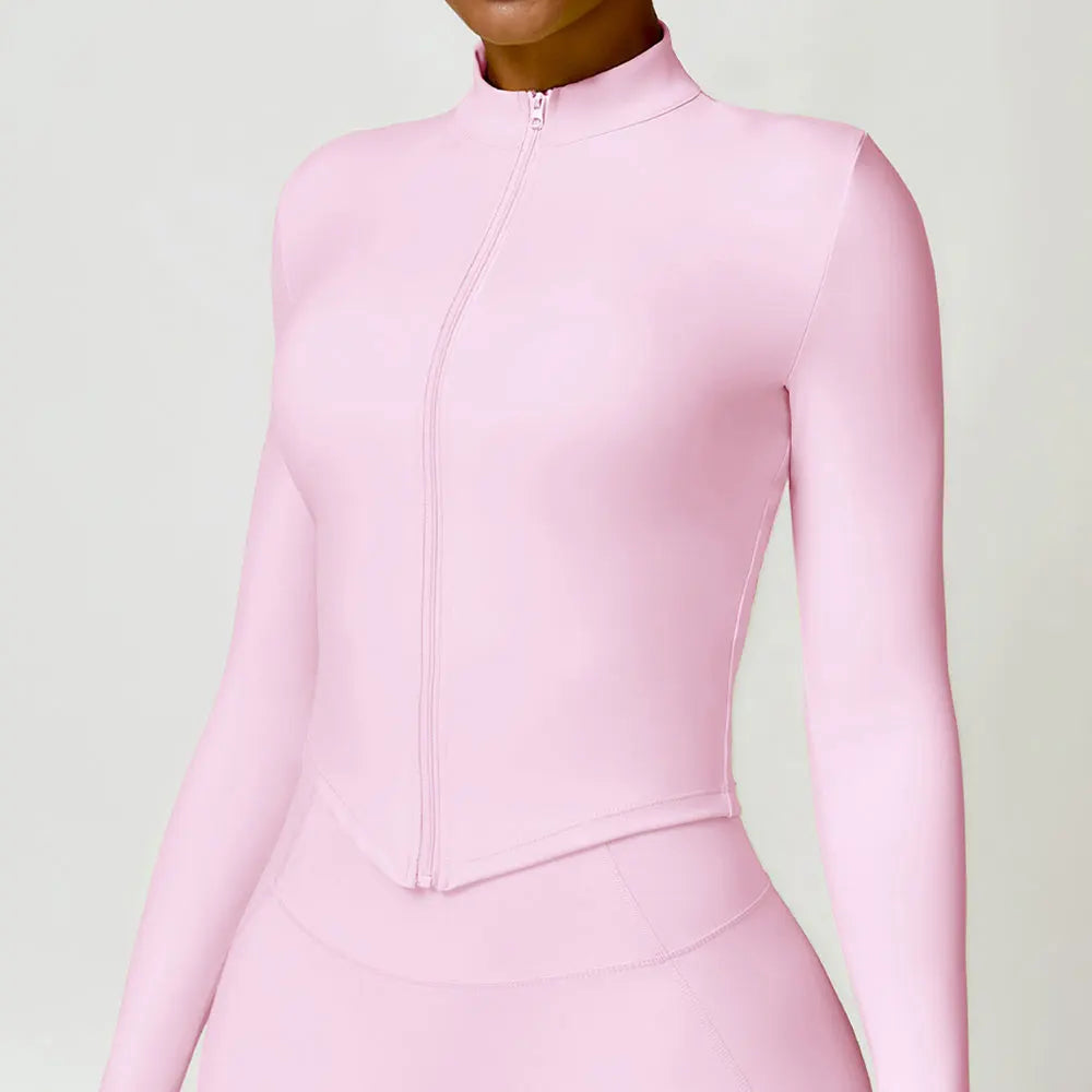 Women's Outdoor Running Fitness Wear Set Long sleeved Single Piece Top And Shorts - Fuzzy Sports