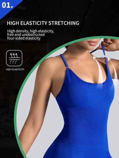 Womens One-Piece Yoga Jumpsuit Short Sportswear Gym Clothing