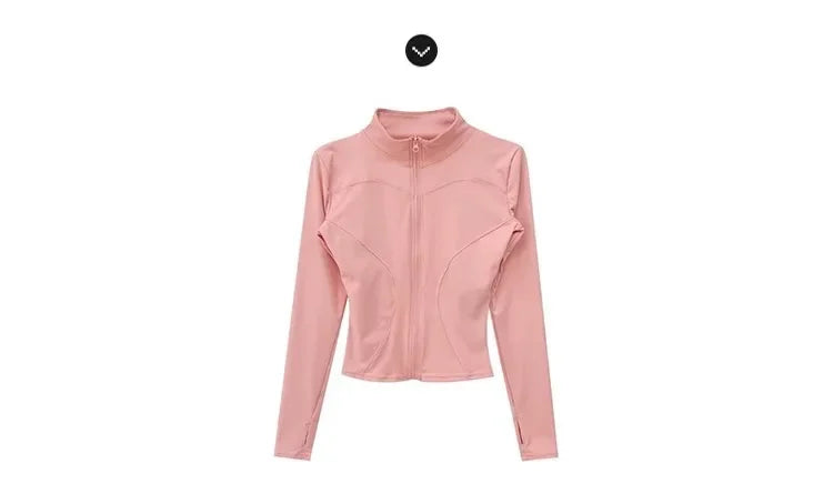 Sun Quick Drying Sports Coat Women's Tight Top Yoga Jacket Long Sleeve Zipper Jacket Running Fitness Women's Jacket S-3XL