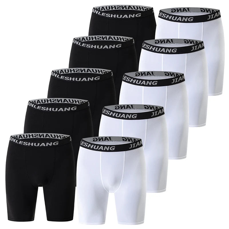 1/5 Pcs Men's Plus Black And White Sports Underwear - Fuzzy Sports
