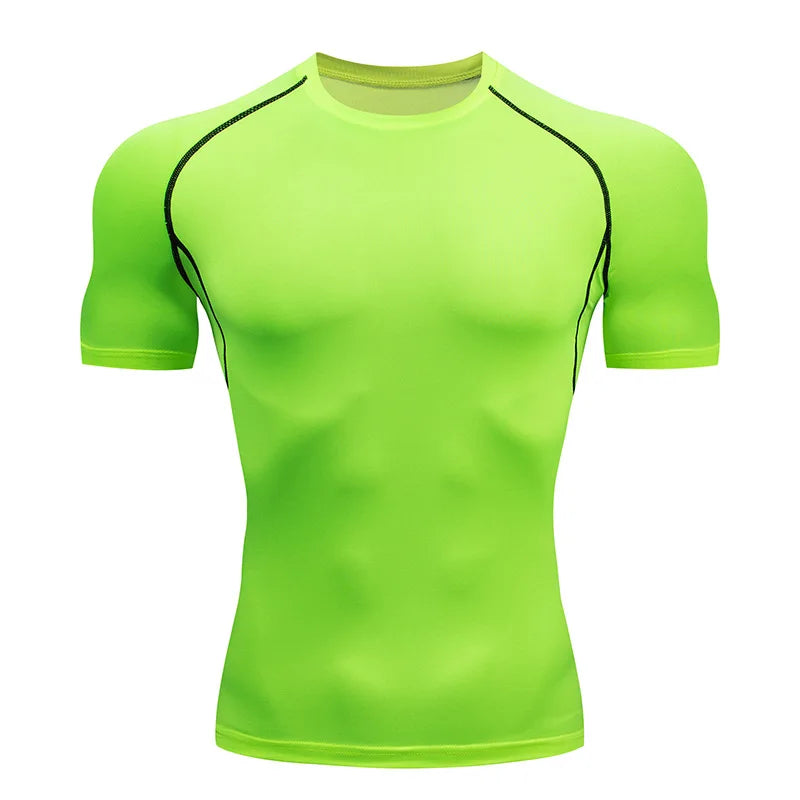 Men's Compression Shirt Short Sleeve Quick Dry Top - Fuzzy Sports