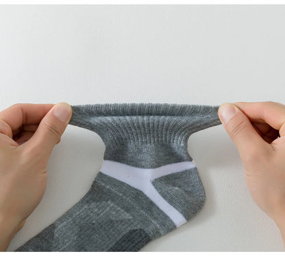 5 Pairs of MEN'S Sports Cotton Socks, Sweat Wicking and Breathable - Fuzzy Sports