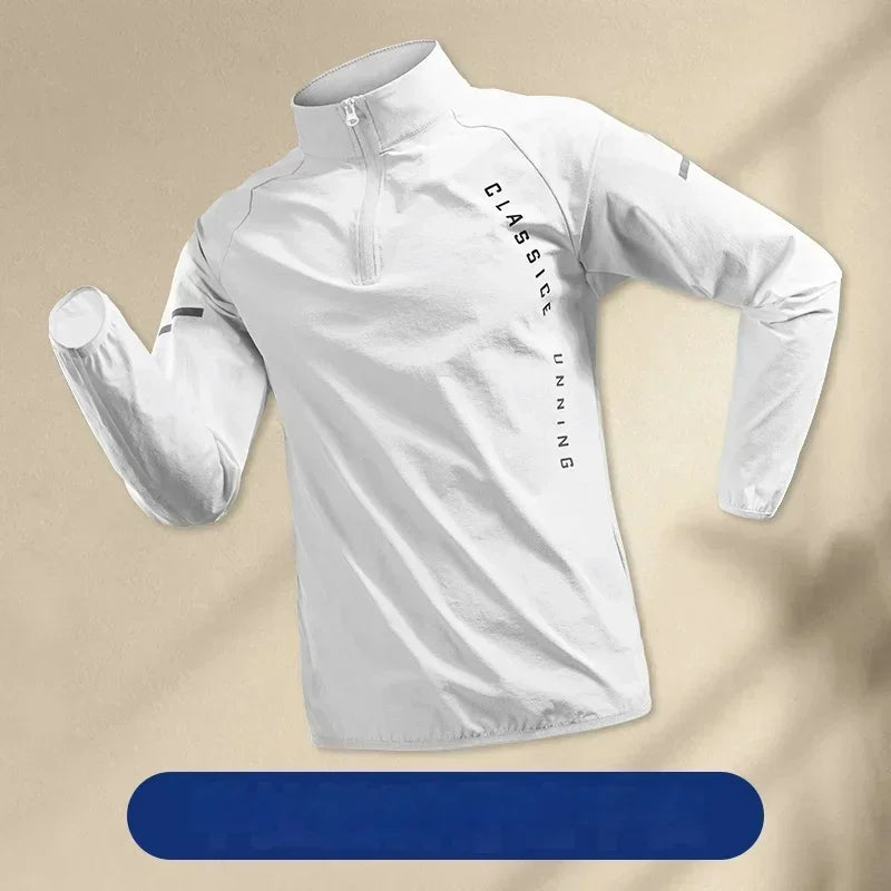 2025 White Men Running Jackets Gym Zipper Sport Jacket Training Fitness Casual Running Sportswear