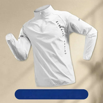 2025 White Men Running Jackets Gym Zipper Sport Jacket Training Fitness Casual Running Sportswear