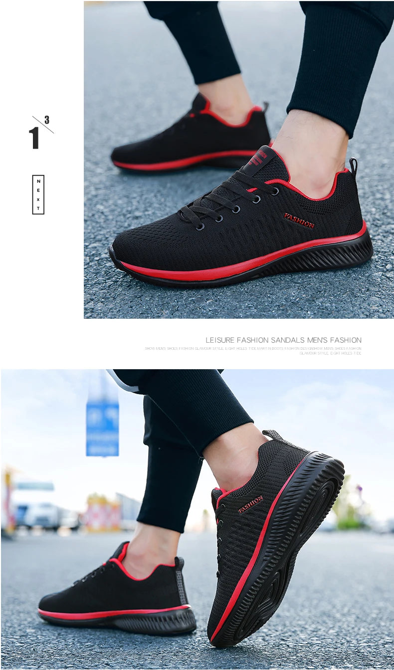 Men Running Walking Knit Shoes Fashion Casual Sneakers Breathable Sport Athletic Lightweight Men Sneakers Casual Shoes