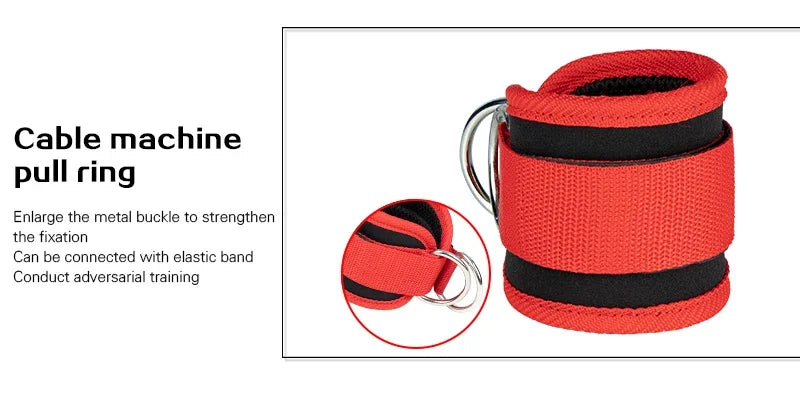 Gym Ankle Straps Double D-Ring Adjustable Neoprene Padded Cuffs Ankle Weight Leg Training Brace Support Sport Safety Abductors