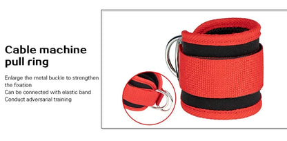 Gym Ankle Straps Double D-Ring Adjustable Neoprene Padded Cuffs Ankle Weight Leg Training Brace Support Sport Safety Abductors