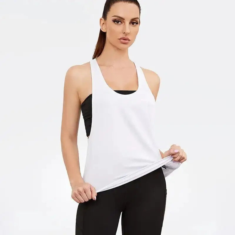 Women's Sports Fitness Vest T-shaped Quick Drying Slim Sleeveless - Fuzzy Sports