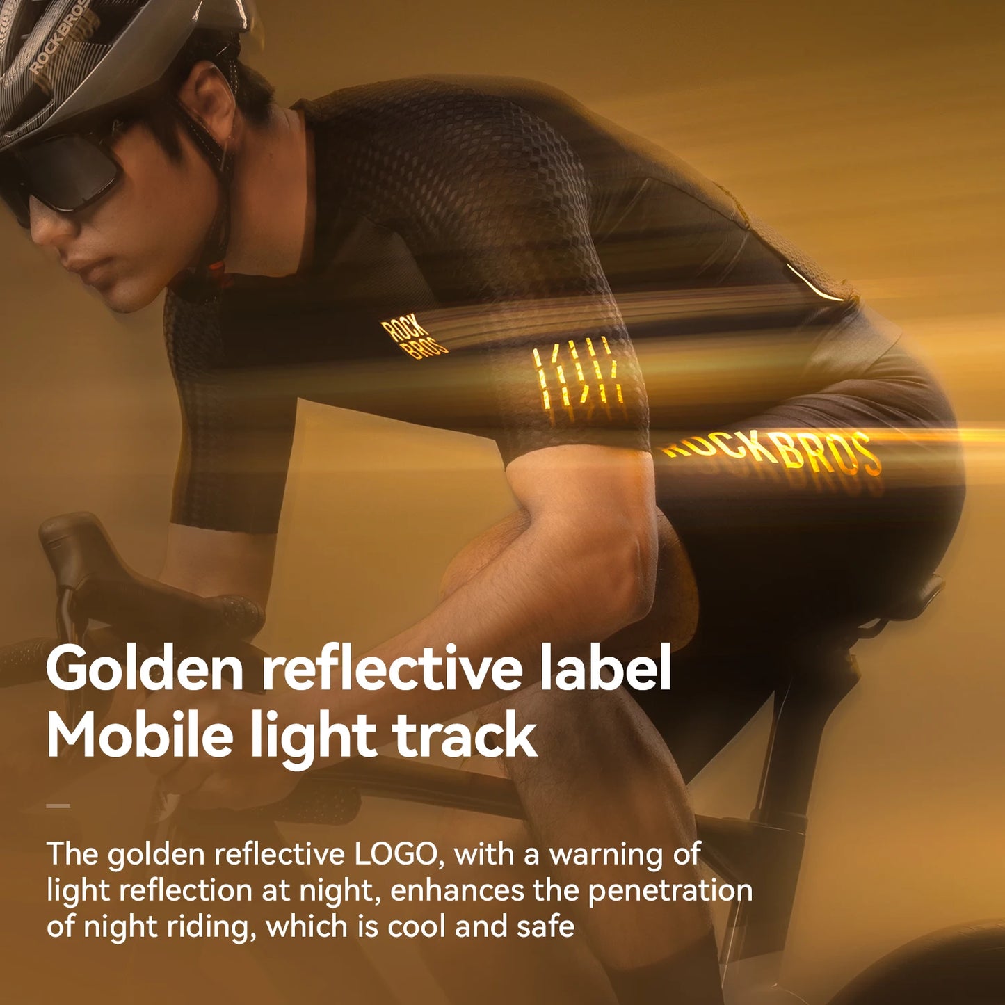 ROCKBROS Cycling Jersey Short Sleeve Windproof Shirt Bike Sports Shirt Breathable Reflective Summer Shirt with YKK Zipper