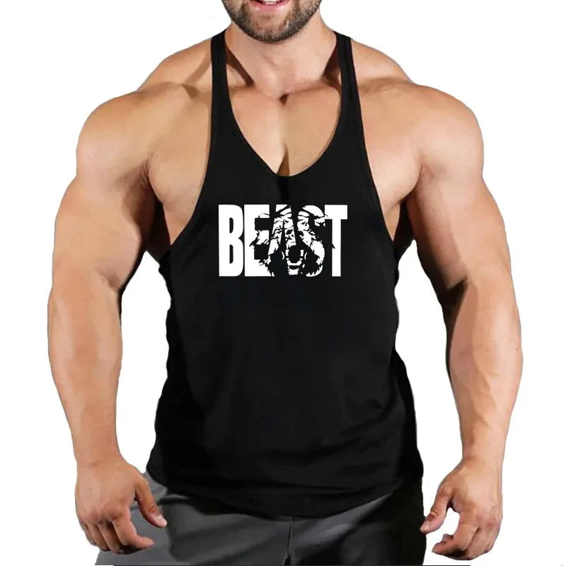 Mens Sleeveless Singlet Vest Gym Top - Fuzzy Sports