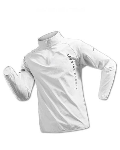 2025 White Men Running Jackets Gym Zipper Sport Jacket Training Fitness Casual Running Sportswear