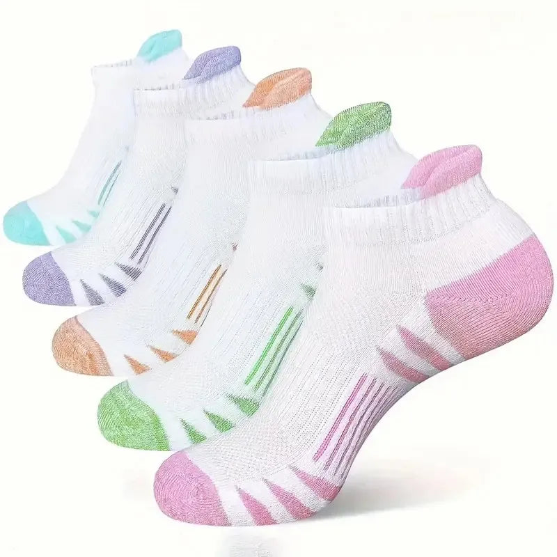 5/10 Pairs Neutral Sports Socks Fashionable Striped Sweat Absorbing Breathable Outdoor Running Basketball Couple Casual Socks﻿ - Fuzzy Sports