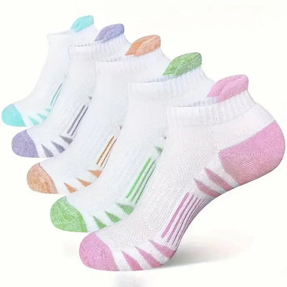 5/10 Pairs Neutral Sports Socks Fashionable Striped Sweat Absorbing Breathable Outdoor Running Basketball Couple Casual Socks﻿ - Fuzzy Sports