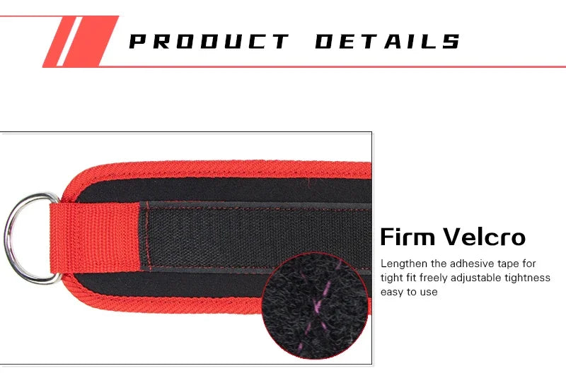 Gym Ankle Straps Double D-Ring Adjustable Neoprene Padded Cuffs Ankle Weight Leg Training Brace Support Sport Safety Abductors