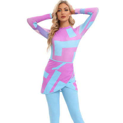 YONGSEN Womens Modest Long Sleeve Swimwear Full Cover Swimsuit