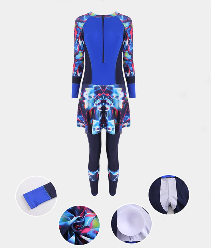 Modest Dress Womens Conservative Full Cover Swimsuit - Fuzzy Sports