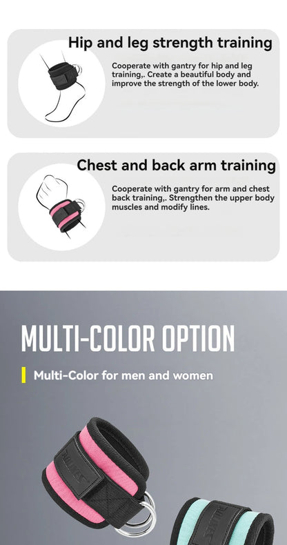 AOLIKES Cable Ankle Straps Double D-Ring Ankle Cuffs For Gym Workouts Glutes Legs Strength Training Brace Support Sport Safety