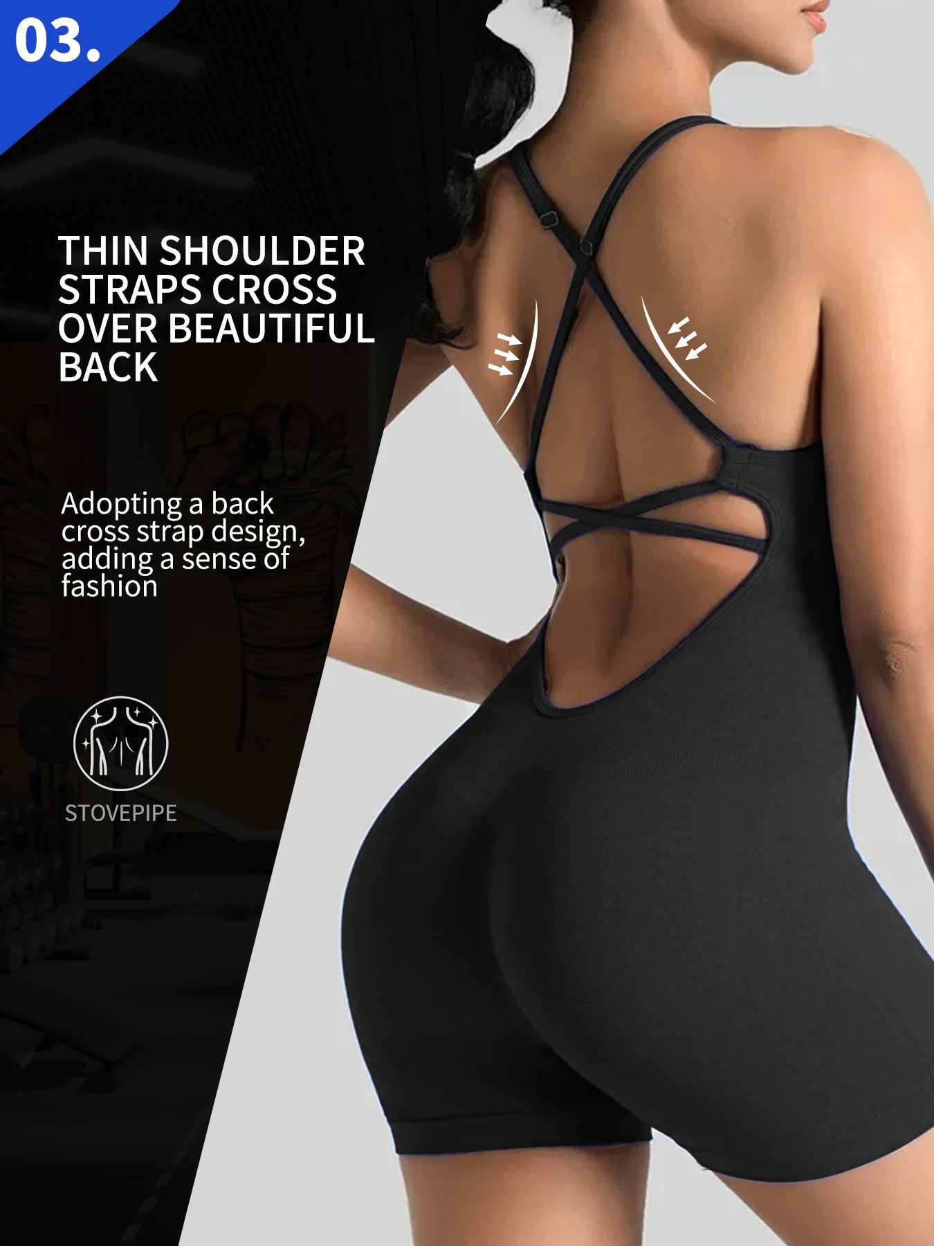 Womens One-Piece Yoga Jumpsuit Short Sportswear Gym Clothing