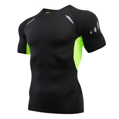 Men's Compression Shirt Short Sleeve Quick Dry Top - Fuzzy Sports