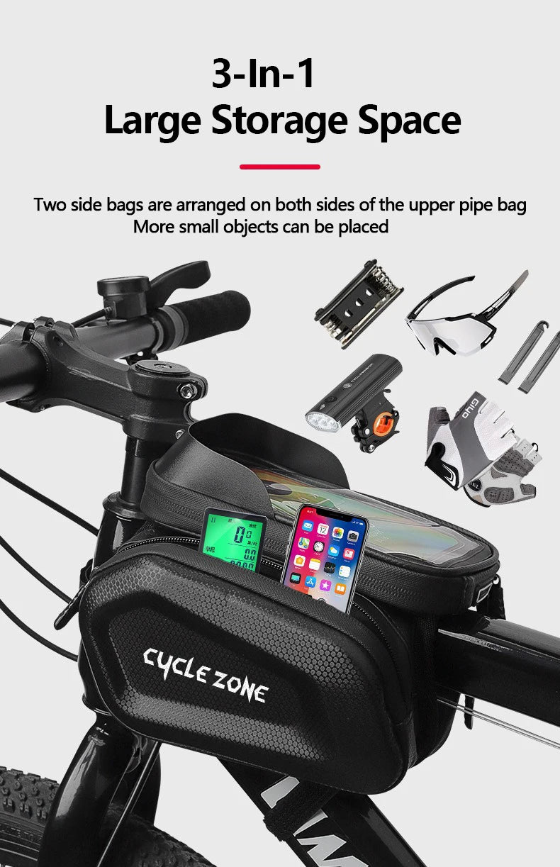 Bicycle Bags Bike Top Front Tube Frame Bag Touchscreen Phone Holder Case Storage MTB Road Bike Bag Cycling Accessories and Parts